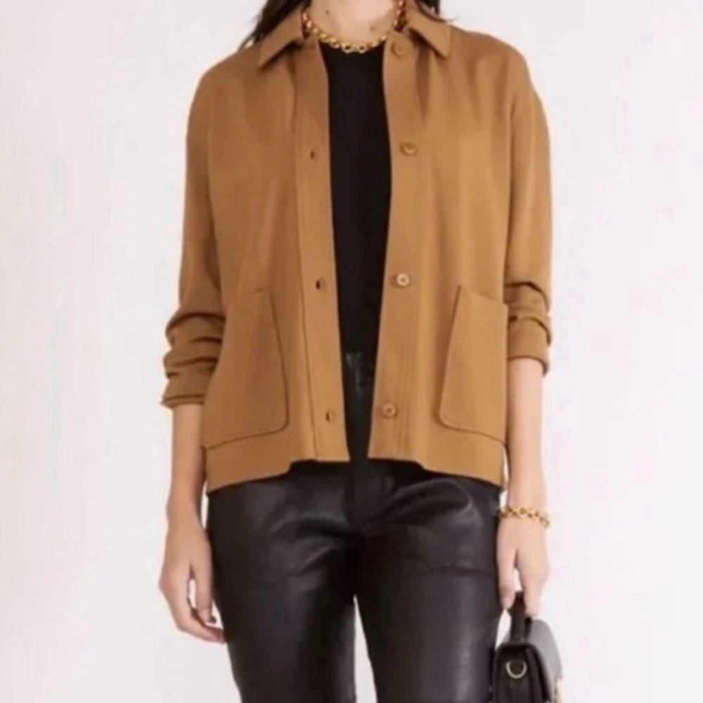 NWT MaxMara Lampo Camel Brown Relaxed Jacket Cardigan Size XXL